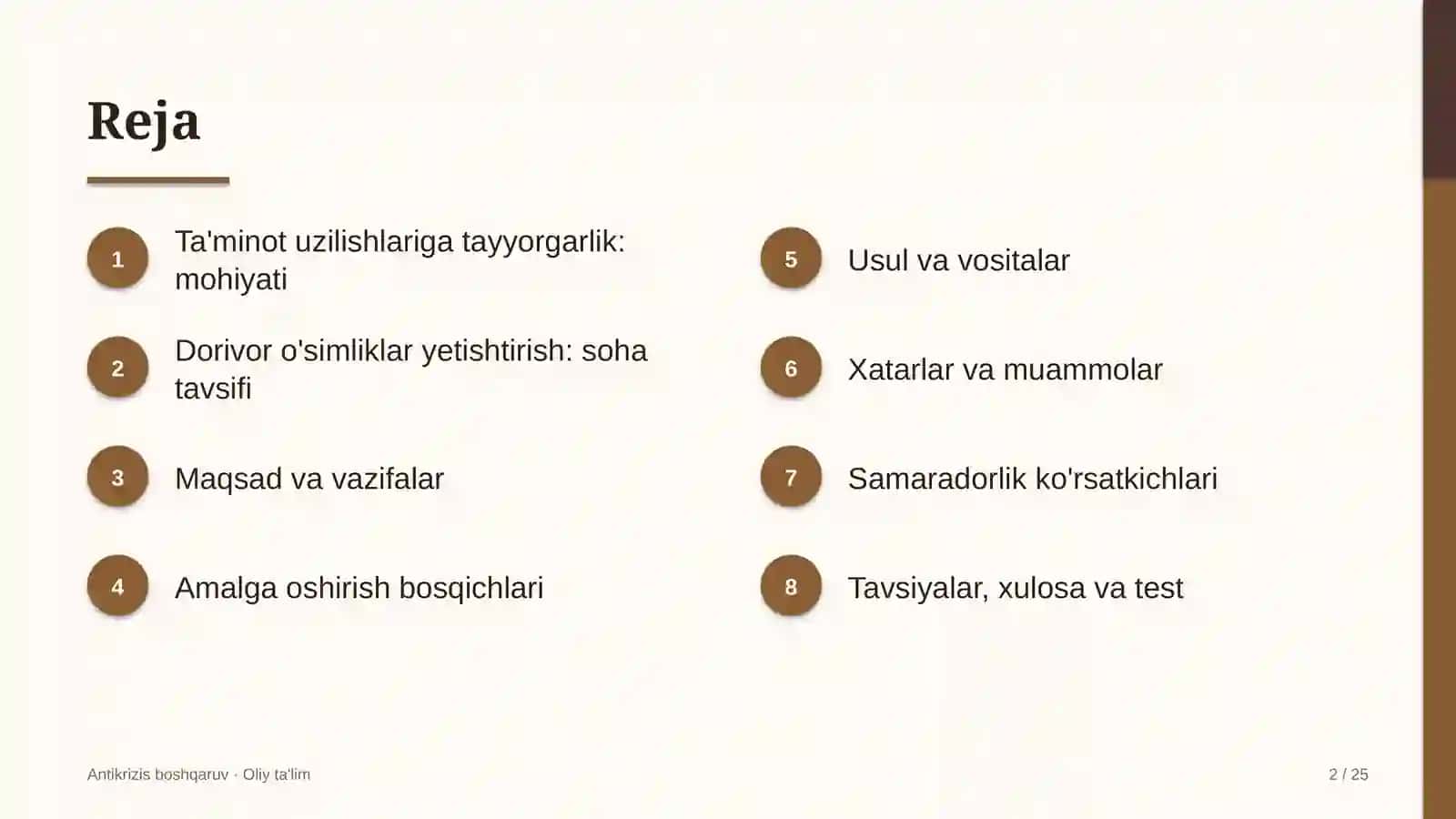 ANTİKRİZİS BOSHQARUV · OLIY TA'LİM 2