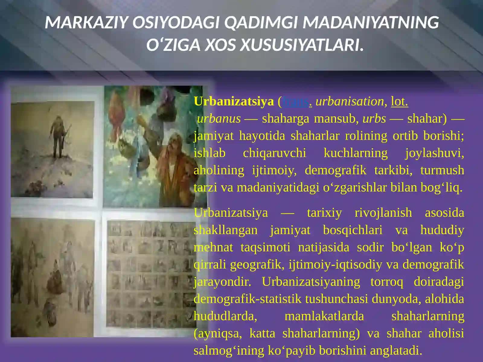 O’rta Osiyo shaharlarining paydo bo’lishi va rivojlanishi 2