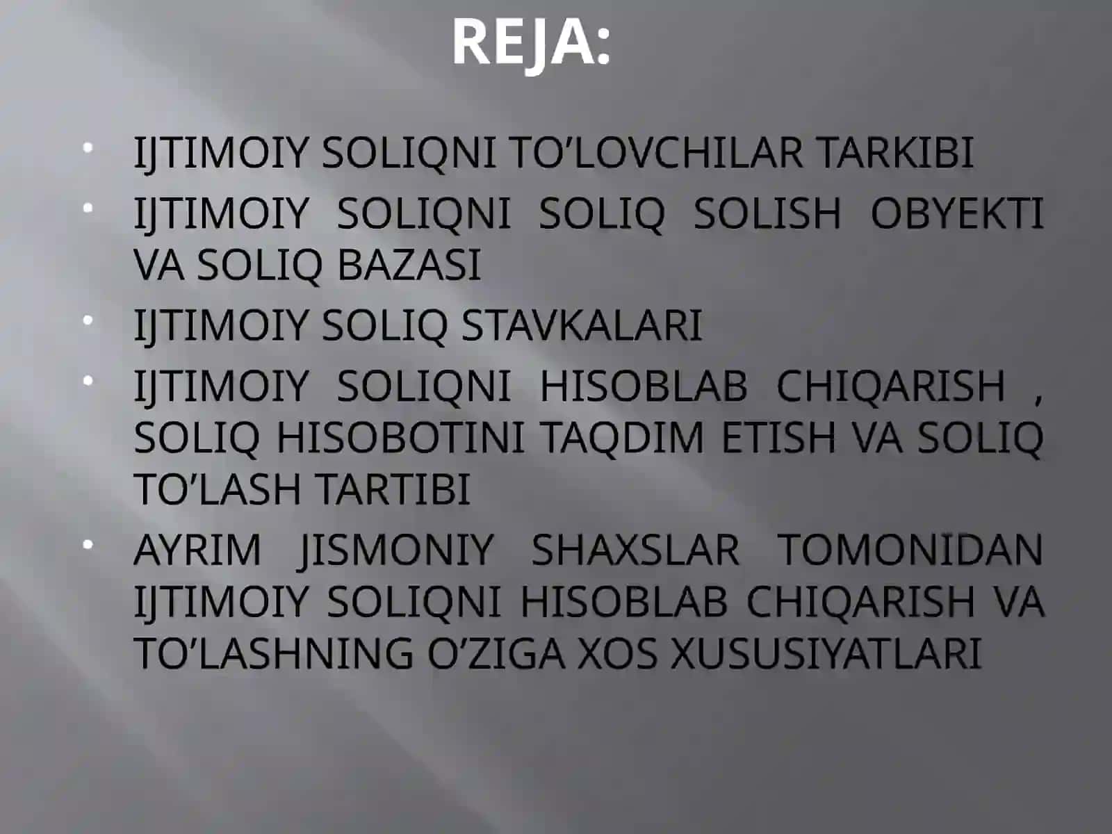 IJTIMOIY SOLIQ 2