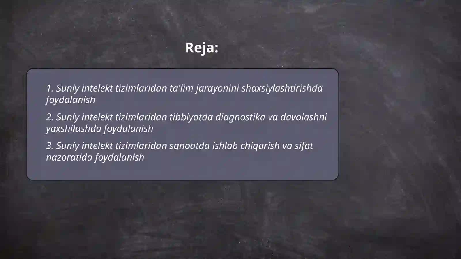Suniy intelekt tizimlaridan foydalanish 2