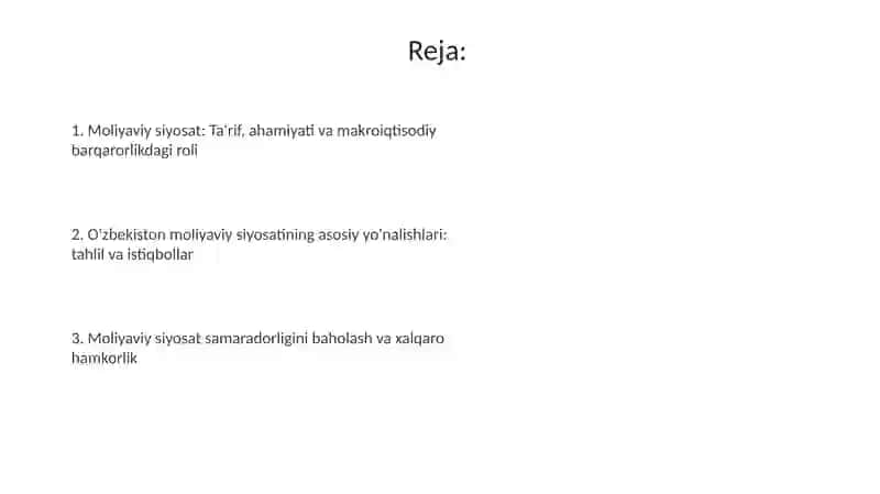 Moliyaviy siyosat 2