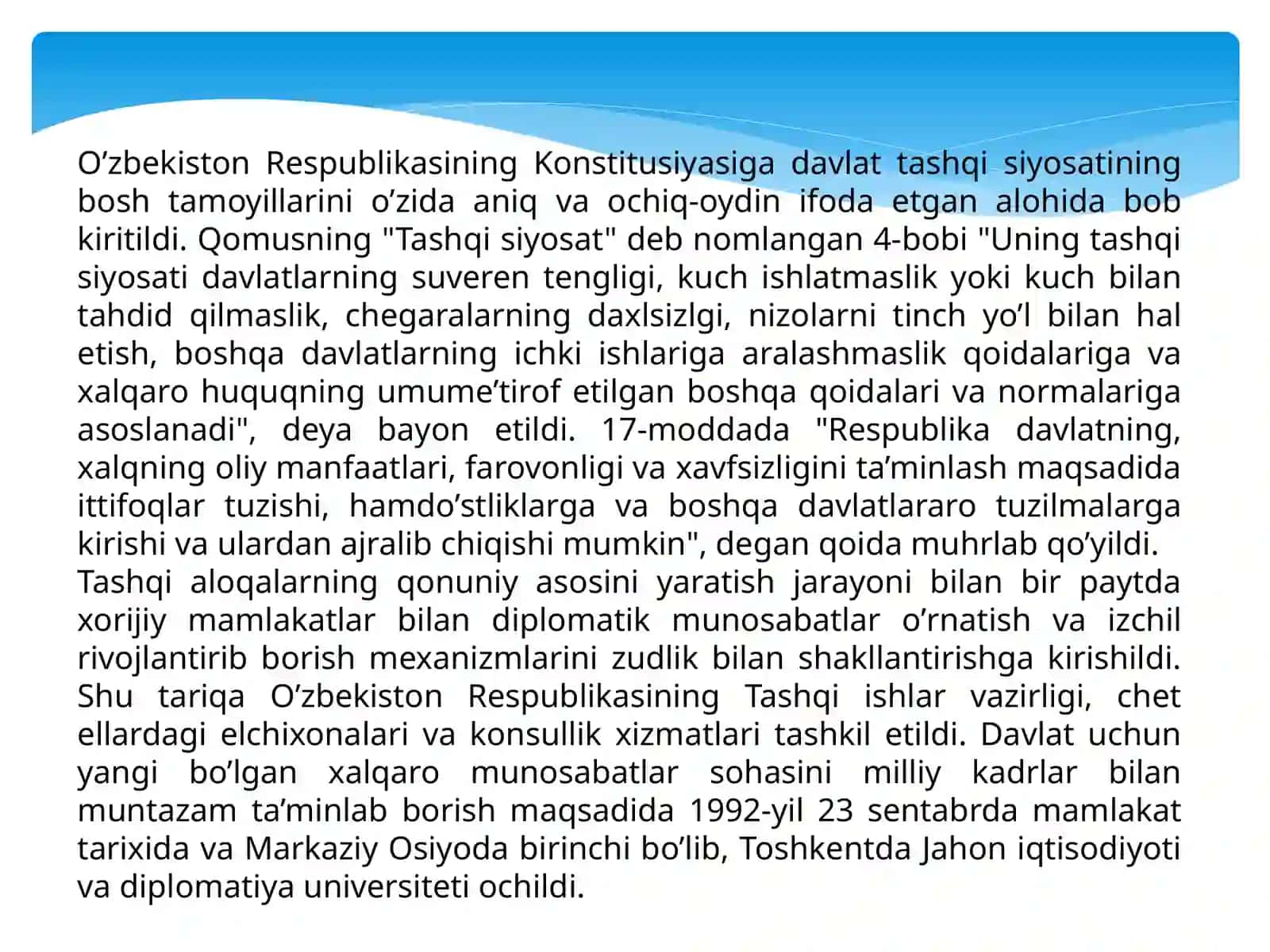 О’ZBEKISTON VA JAHON HAMJAMIYATI. 2