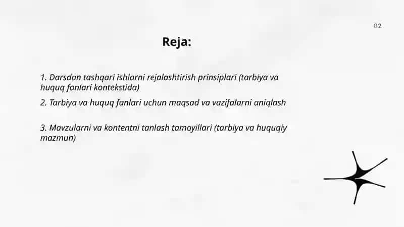 Tarbiya va huquq fanlarini oʻqitish metodikasi 2