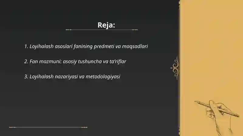 Loyihalash asoslari 2