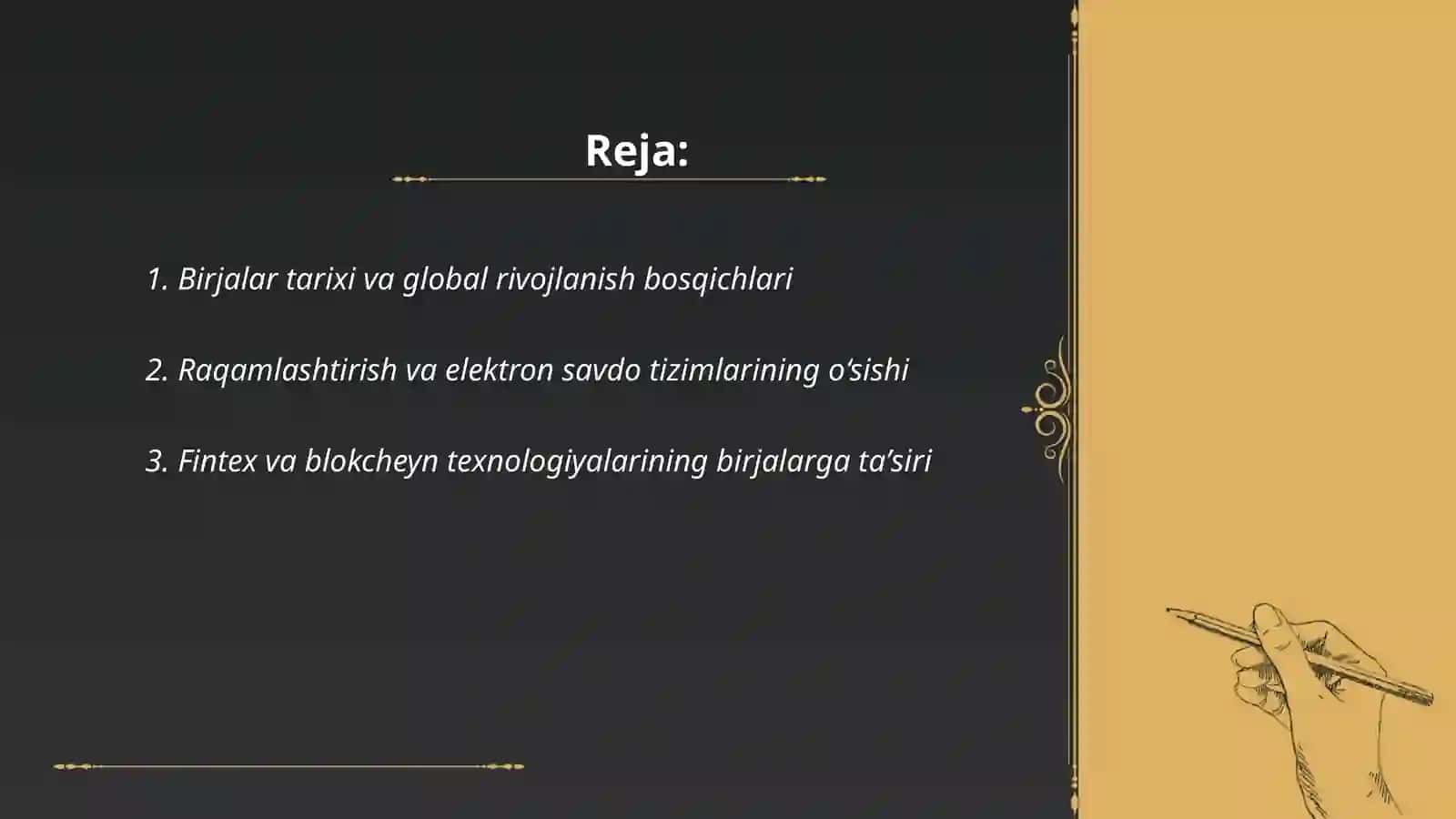 Birjalar va ularning rivojlanish tendensiyalari 2