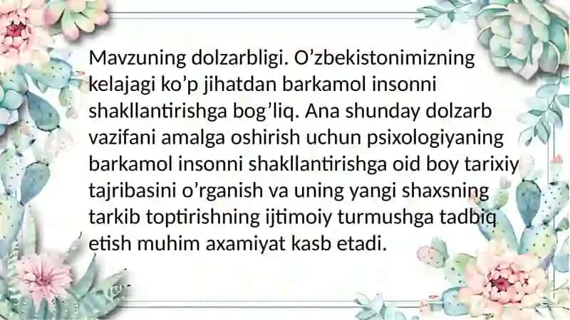 Tevarakatrofni tasvirlash asoslari 2