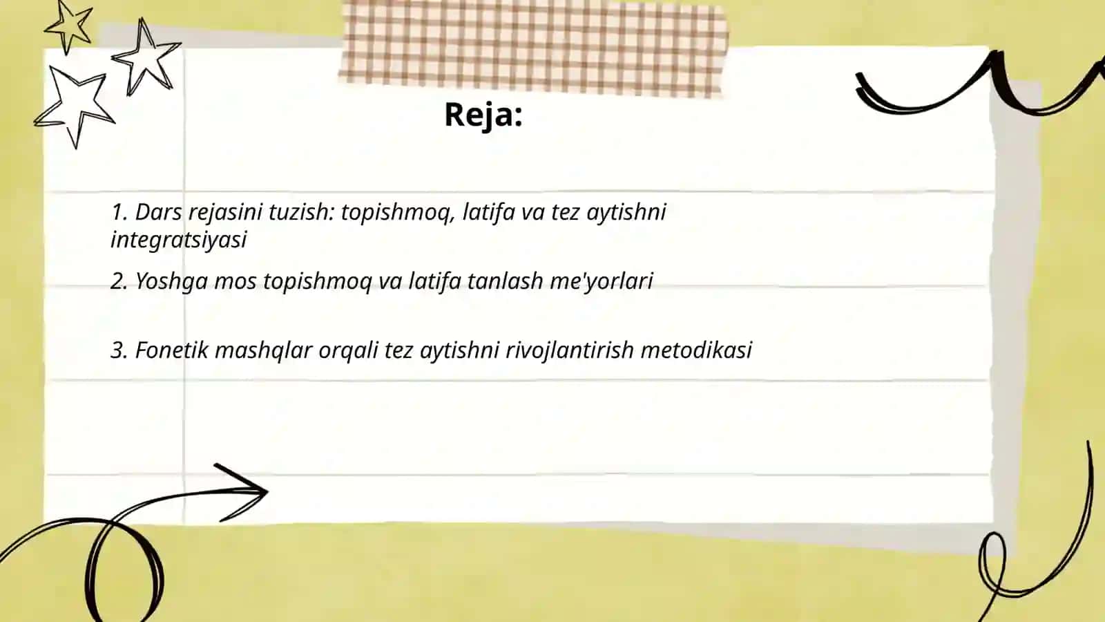 Topishmoq, latifa, tez aytishni oʻqitish metodikasi 2