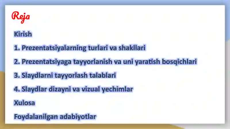 Prezentatsiyalarning turlari va shakllari 2