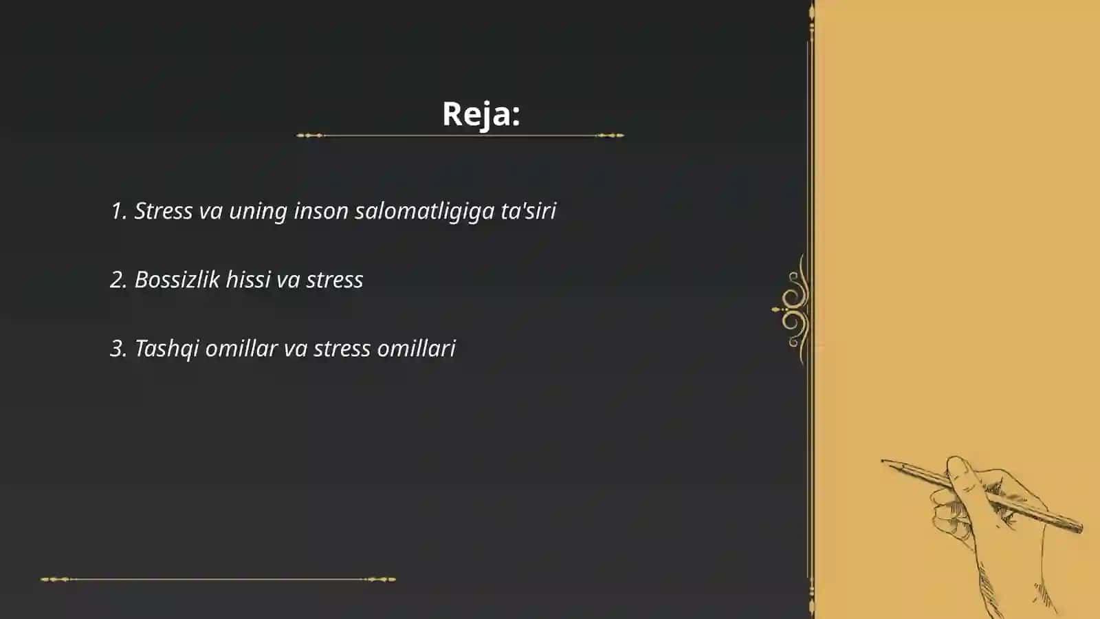 Stress va stressni bartaraf etuvchi psixologik mashgʻulotlar 2