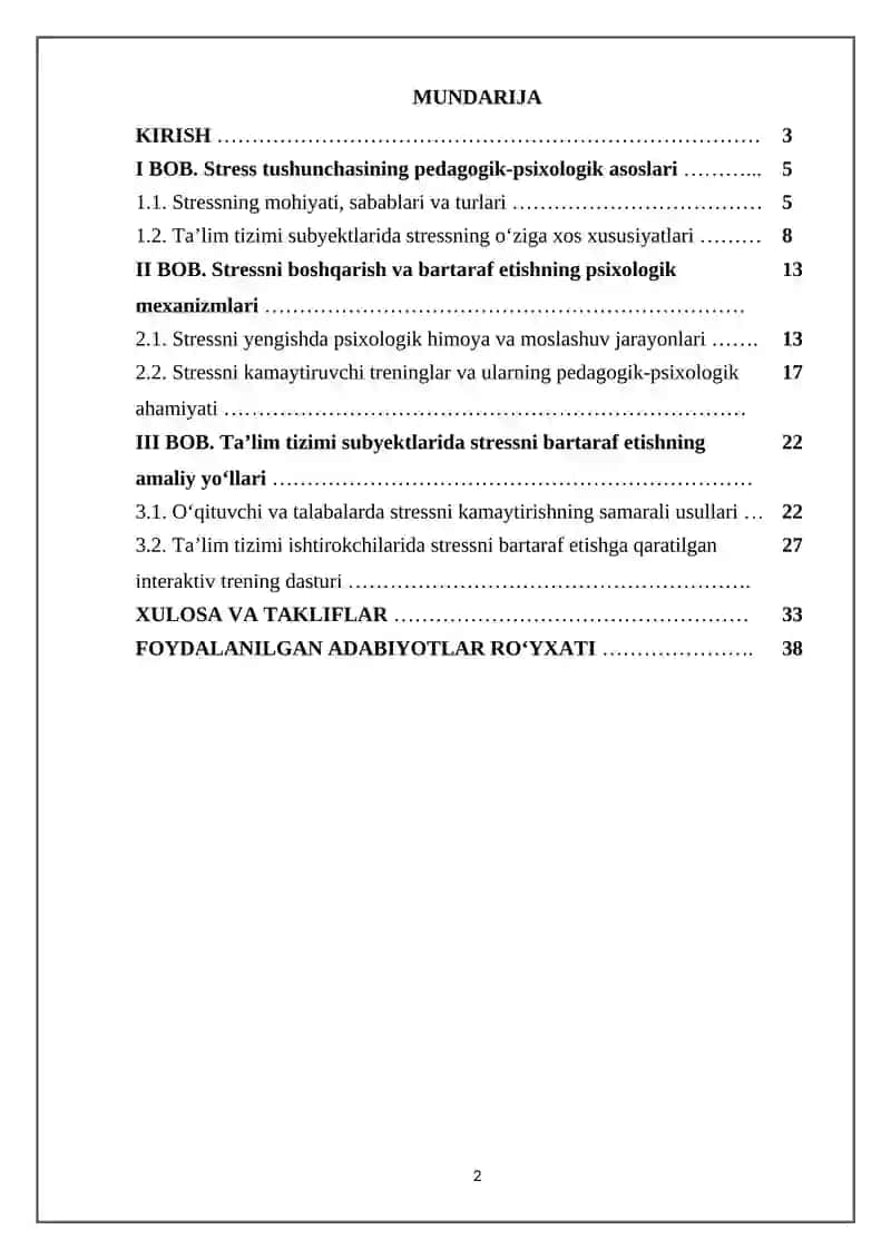 Ta’lim tizimi subyektlarida  stressni bartaraf etish treninglari 2