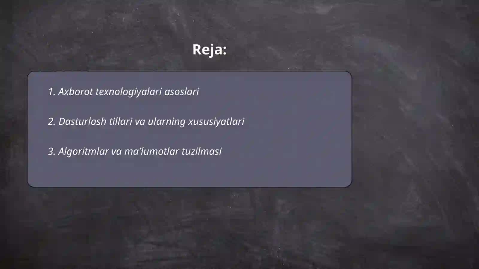 Axborot texnologiyalari asoslari 2