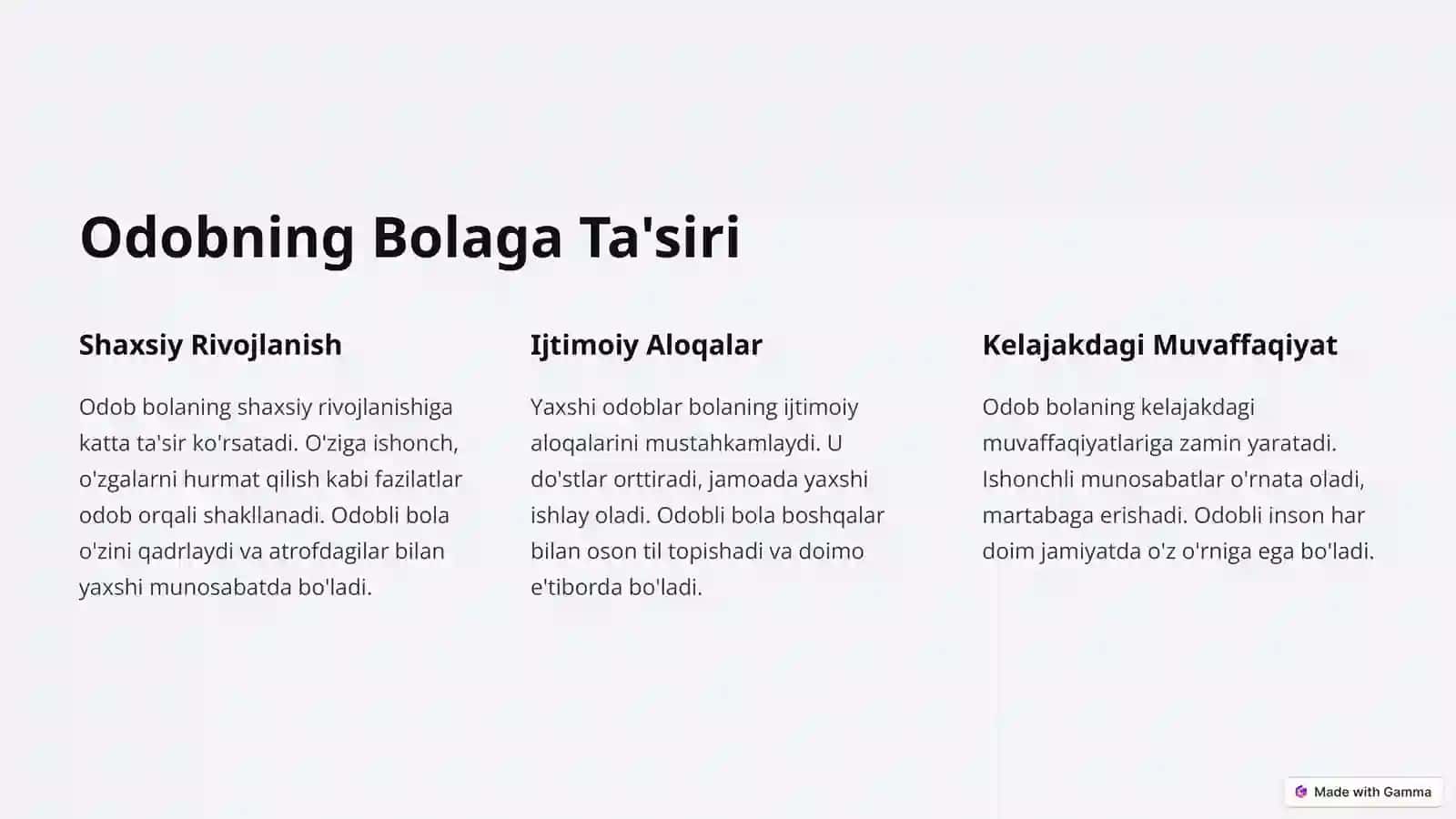 Bola Shirin, Odobi Undan Shirin 2