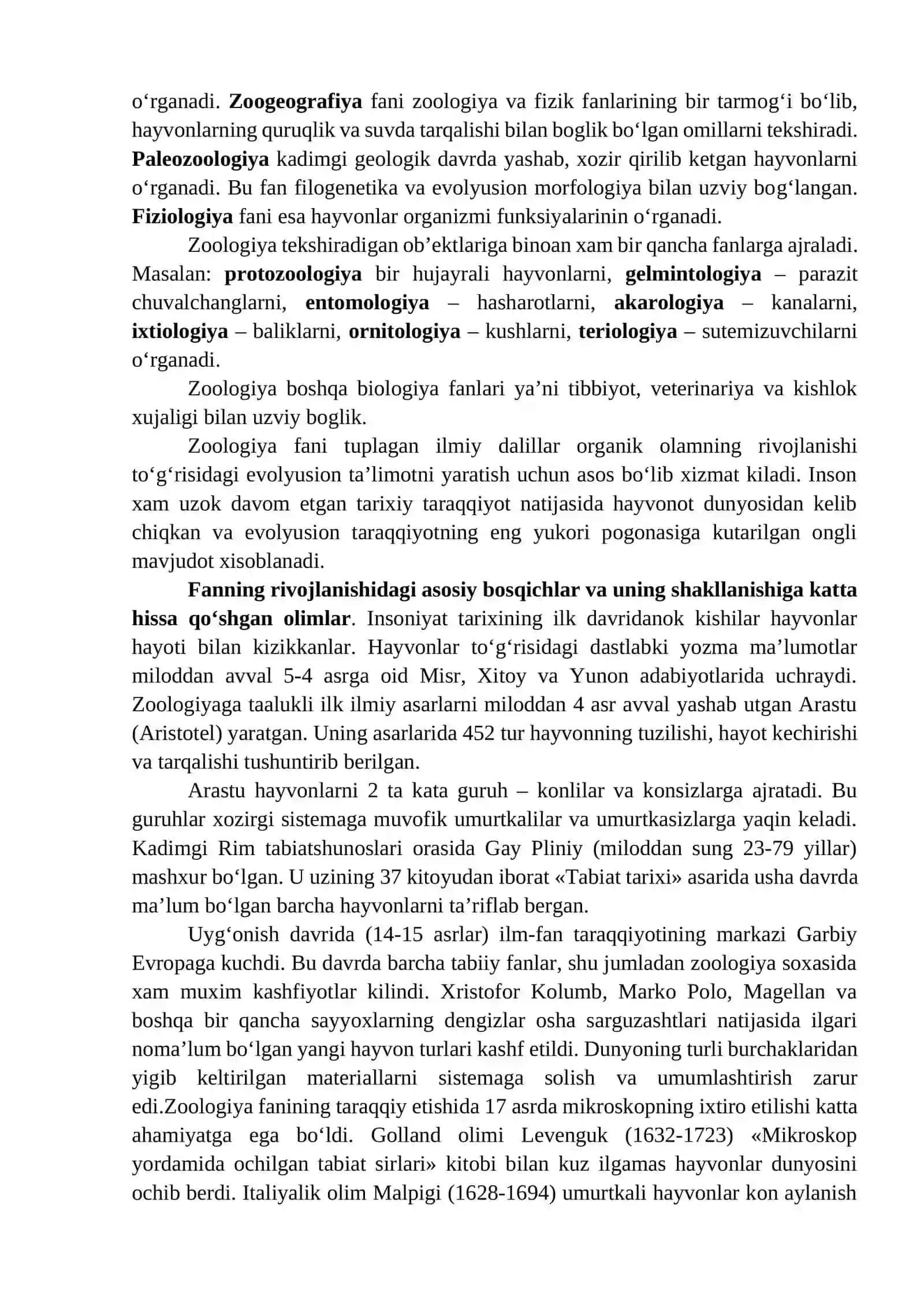 ZOOLOGIYA FANIGA KIRISH 2