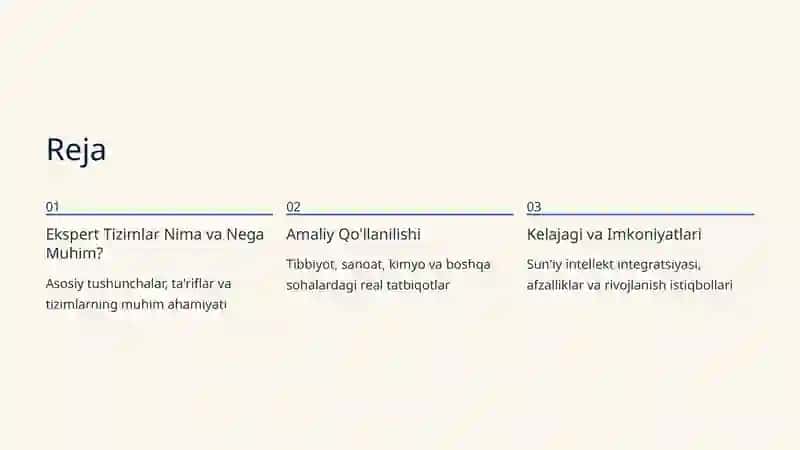 Ekspert tizimlardan foydalanish 1 2