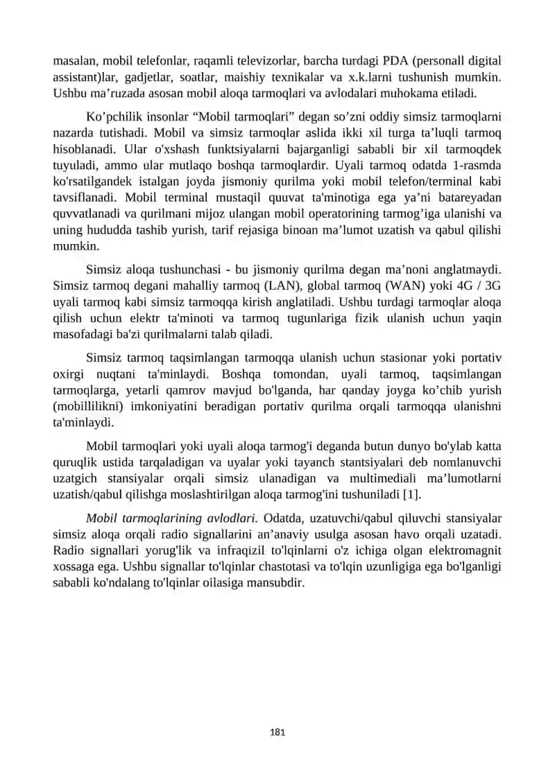 Mobil aloqa tarmoqlari standart texnologiyalari 2