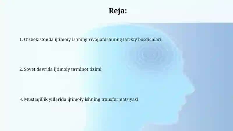 Oʻzbekistonda ijtimoiy ishning tarixiy rivojlanish bosqichi 2