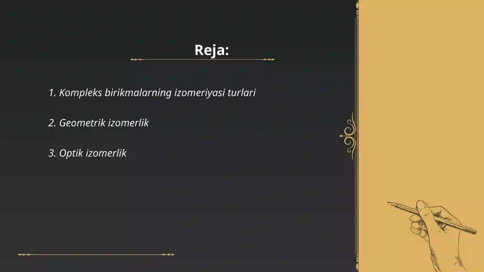 Kompleks birikmalarning izomeriyasi 2