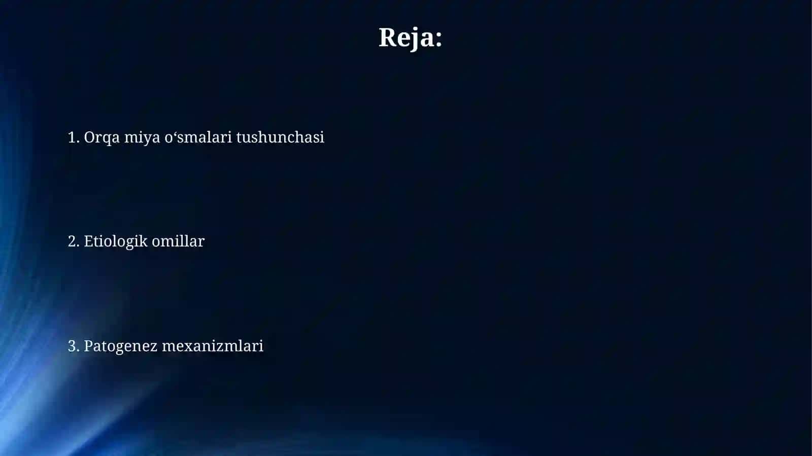 Orqa miya oʻsmalari patogenezivaetiologiyasi 2