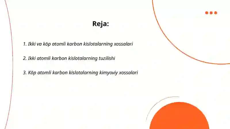 Ikki va kōp atomli karbon kislotalar 2