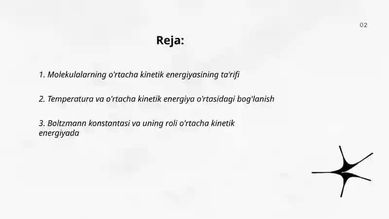 Molekulalarning oʼrtacha kinetik energiyasi 2