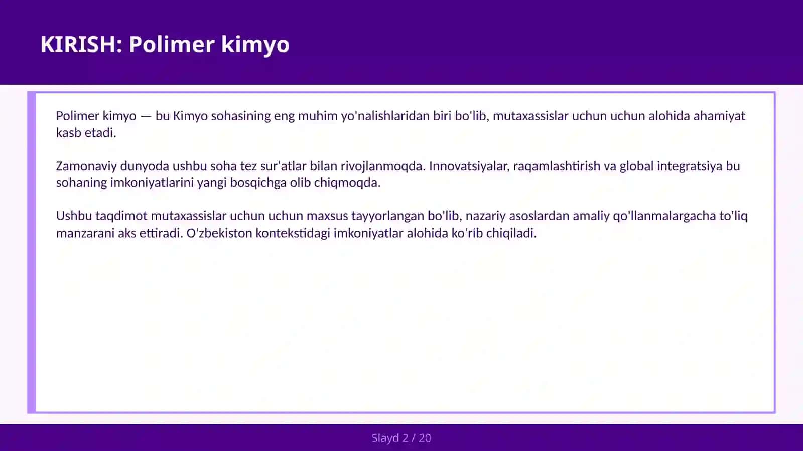 Polimer kimyo 2