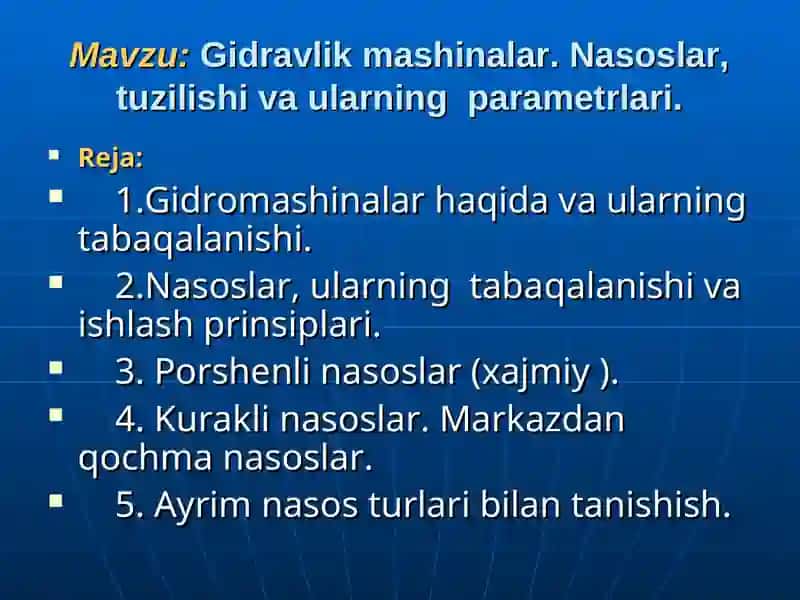 Gidravlik mashinalar 2