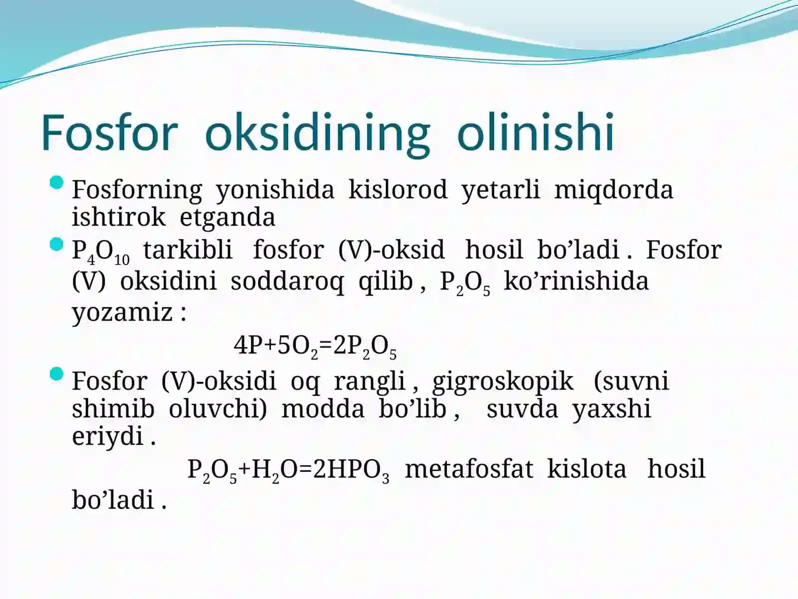 Fosforning kislorodli birikmalari 2