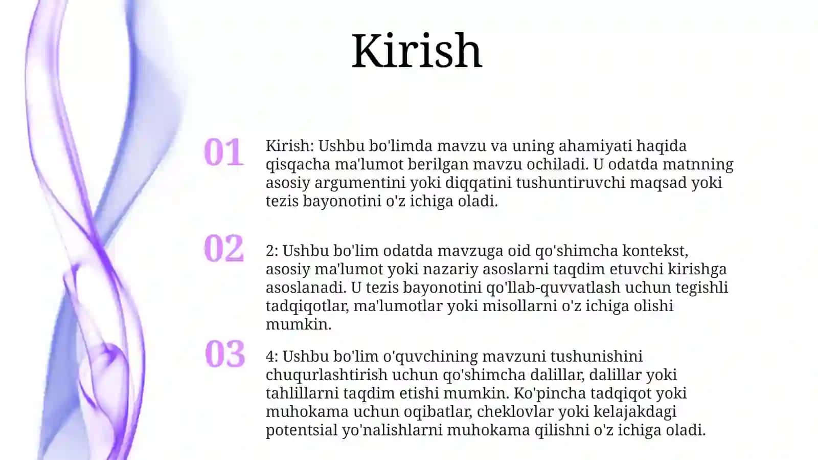 Ushbu bo'limda mavzu va uning ahamiyati 2