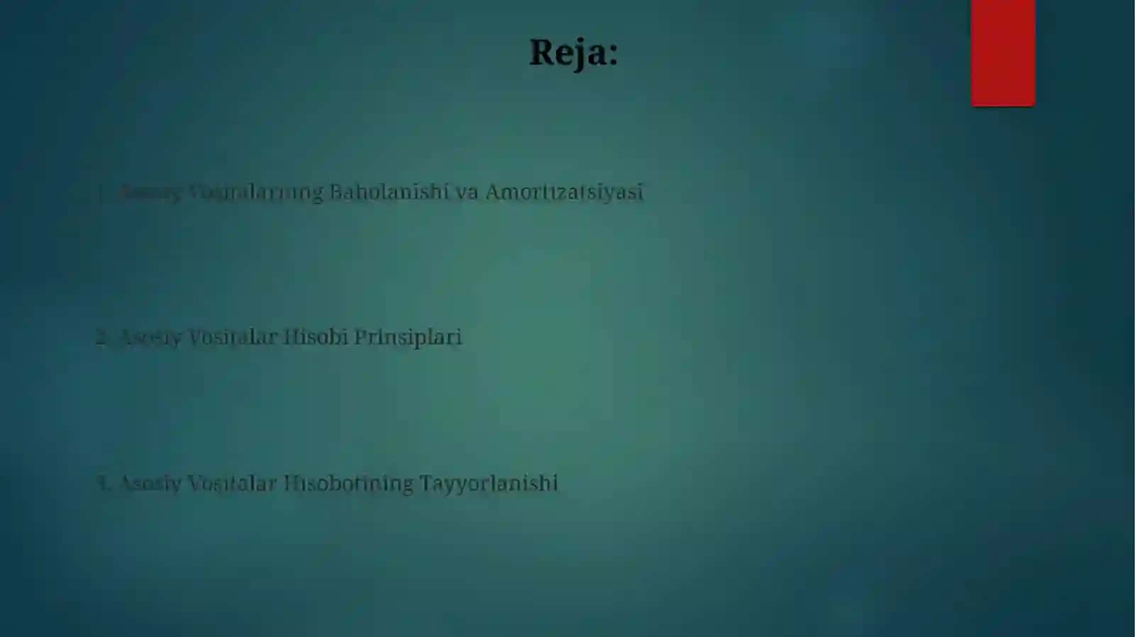 Asosiy Vositalar Hisobi 2