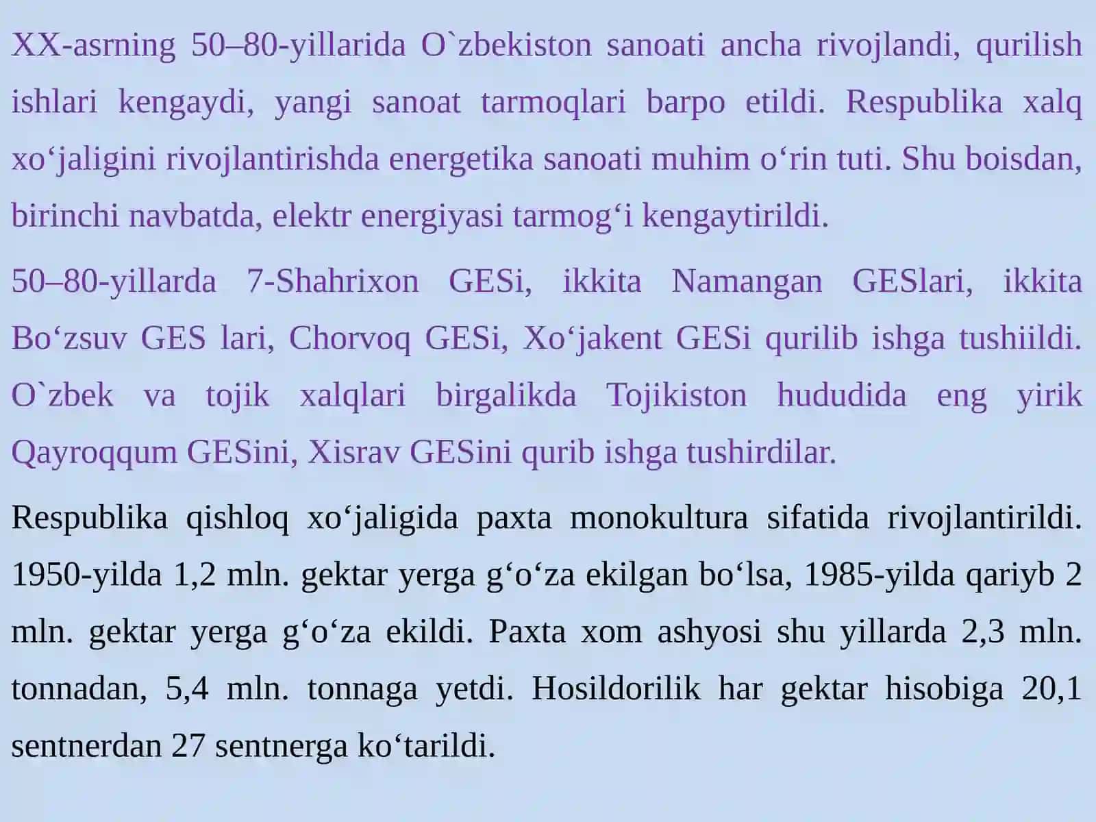 O`zbekiston san'ati 50–80 yillarida 2