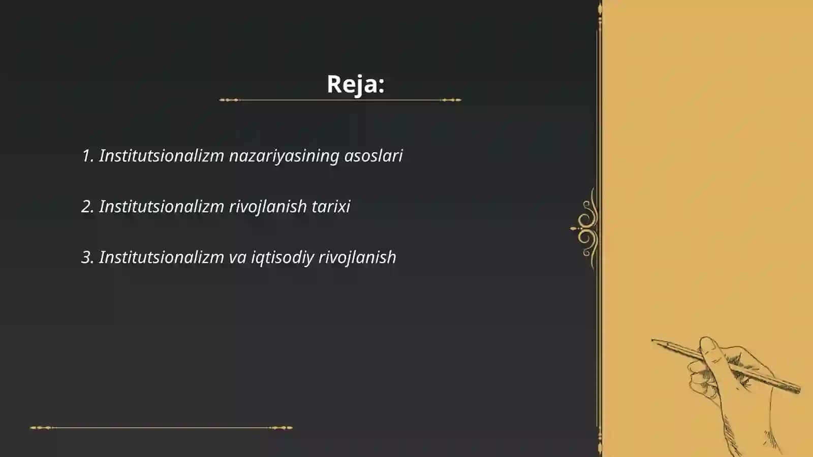 Institutsionalizm yoʻnalishi 2