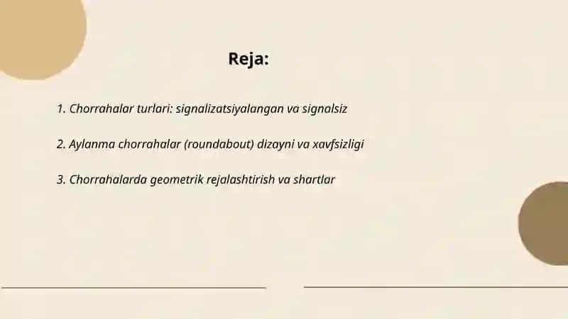 Avtomobil yo’llari chorrahalar 2