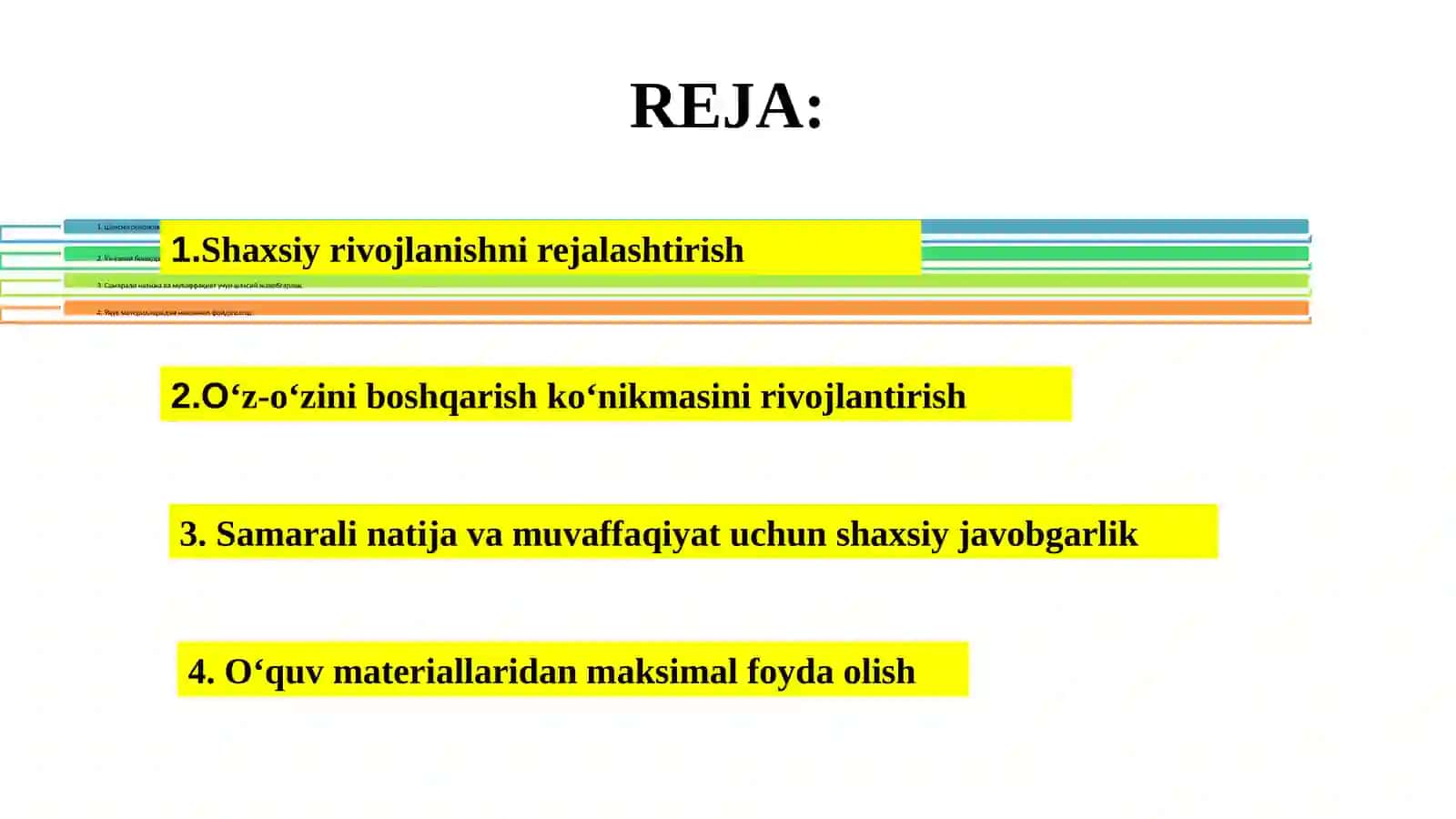 Shaxsiy rivojlanish uchun ko'rsatmalar 2