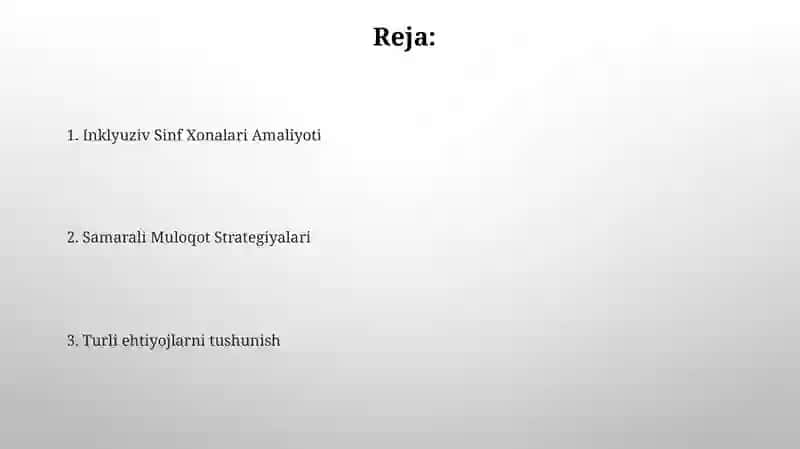 Inklyuziv Sinf Xonalari Amaliyoti 2