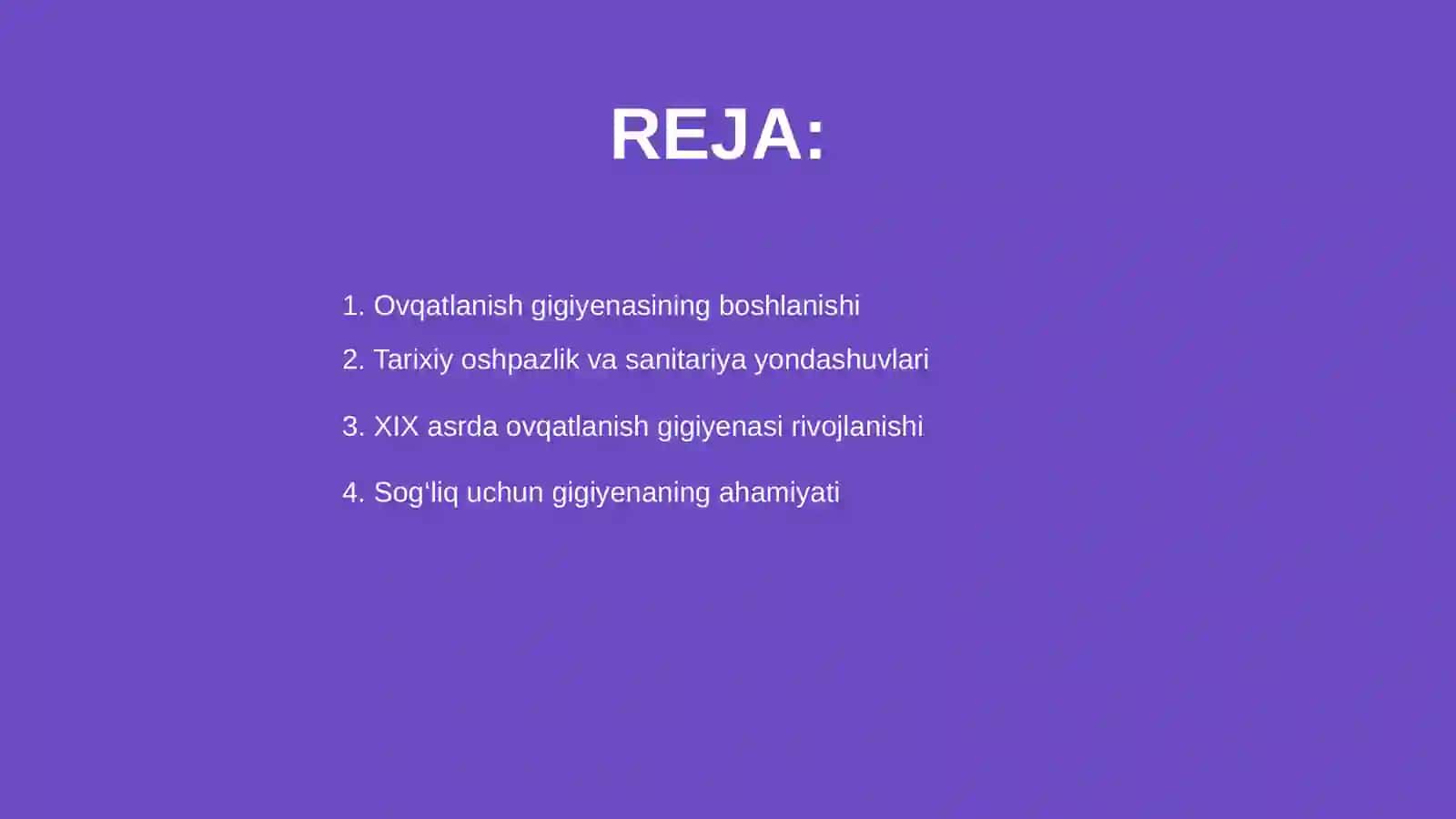 Ovqatlanish gigiyenasi rivojlanish tarixi 2