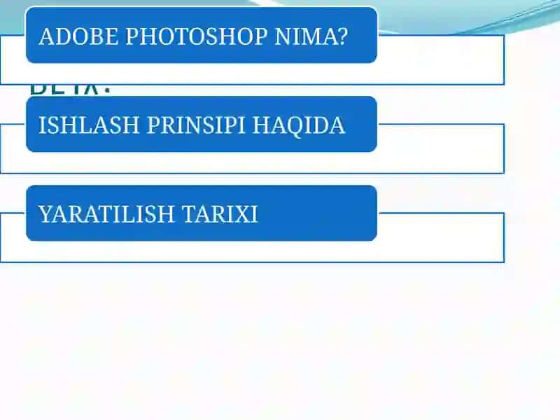 Adobe Photoshop dasturining ishlab chiqilishi 2