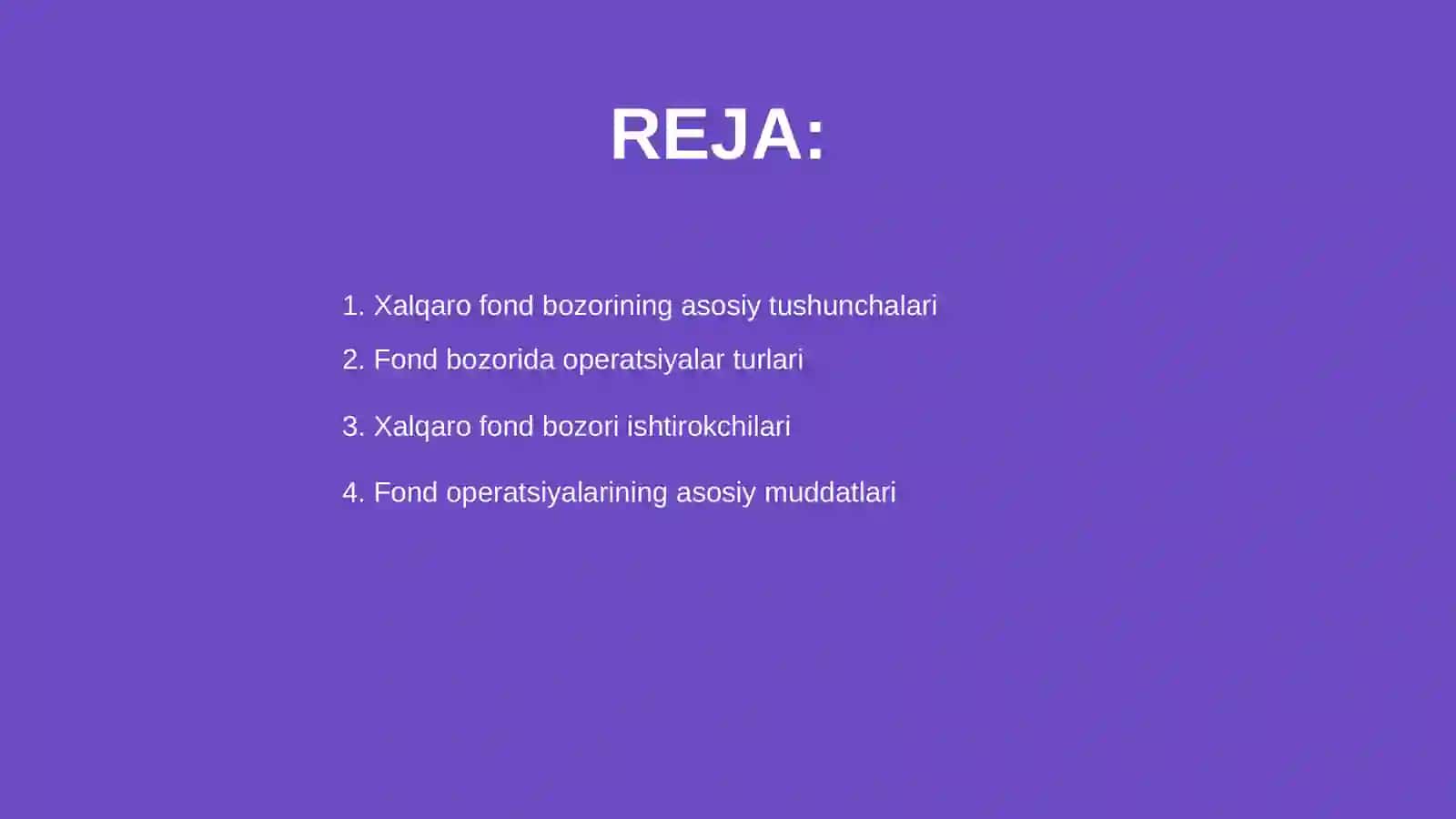 Xalqaro fond bozorida operatsiyalr 2