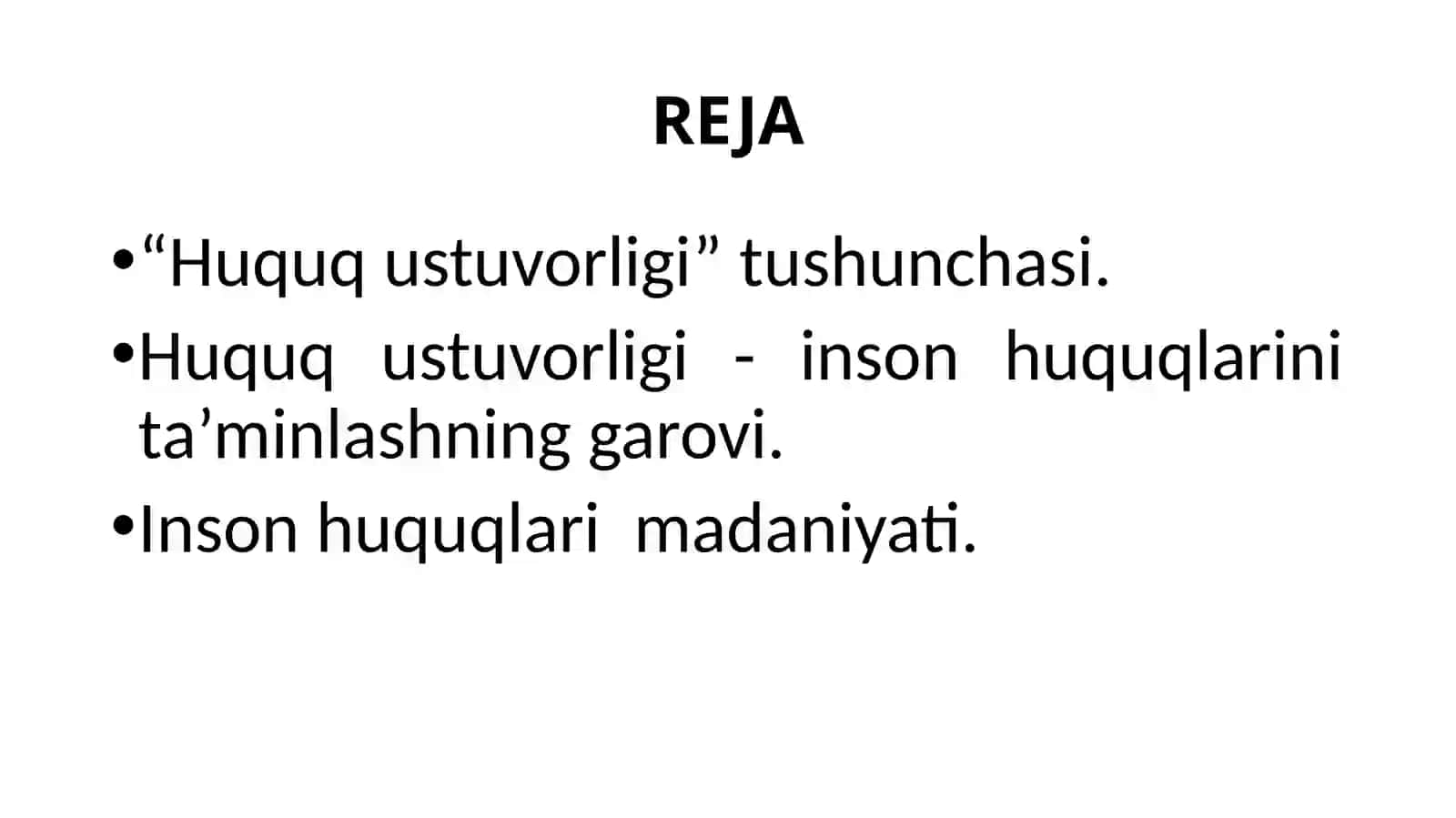 Inson huquqlari va huquq ustuvorligi 2