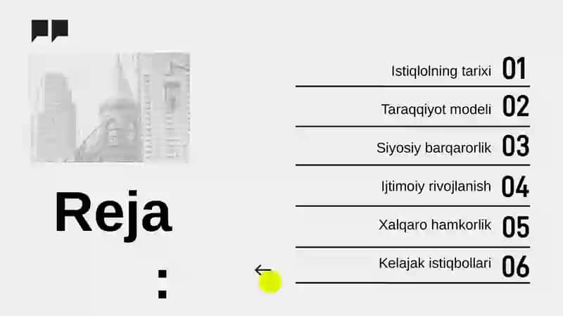 Oʻzbekistonning oʻziga xos istiqlol va taraqqiyot yoʻli 2