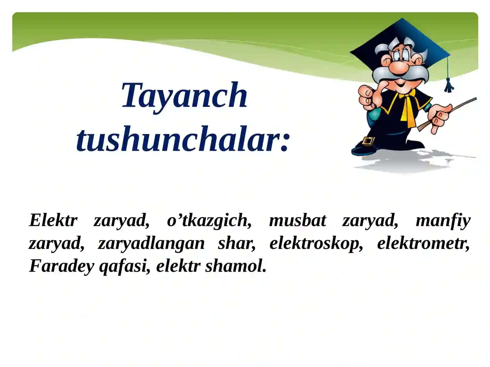 O’TKAZGICHLARDAELEKTR ZARYADLARINING TAQSIMLANISHI 2