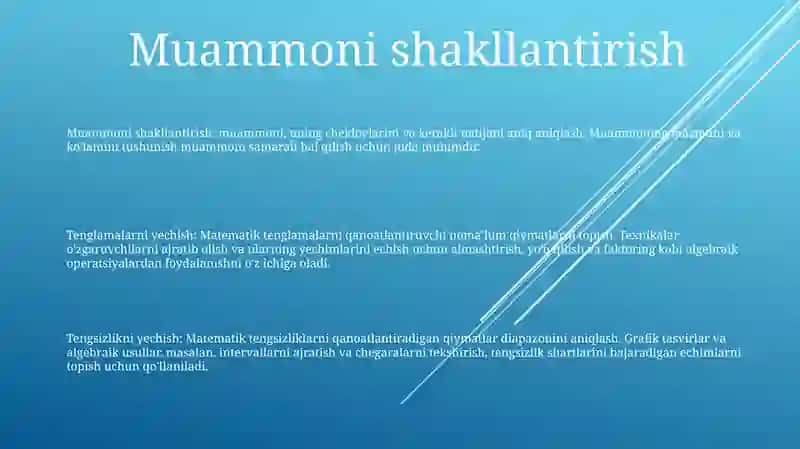 Tenglamalarni yechish 2