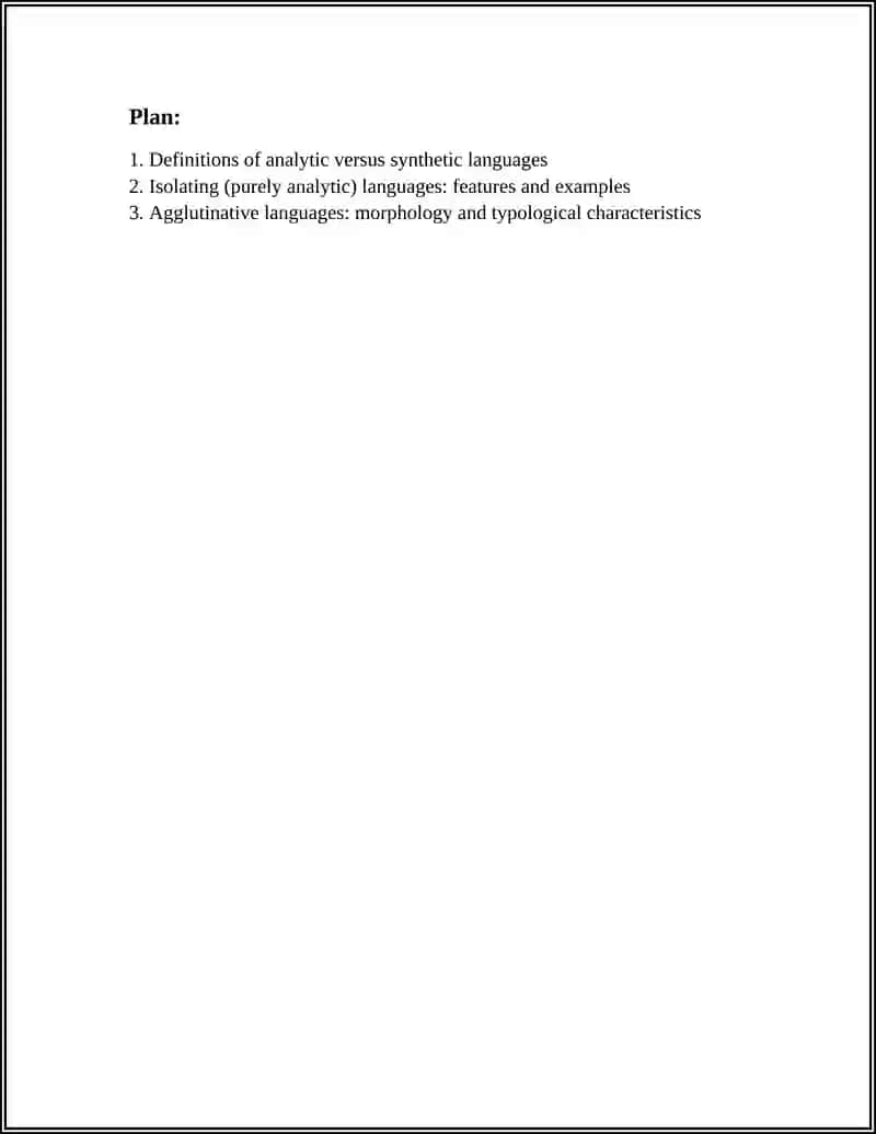 MORPHOLOGICAL TYPOLOGY: ANALYTICAL AND SYNTHATIC LANGUAGE TYPES 2