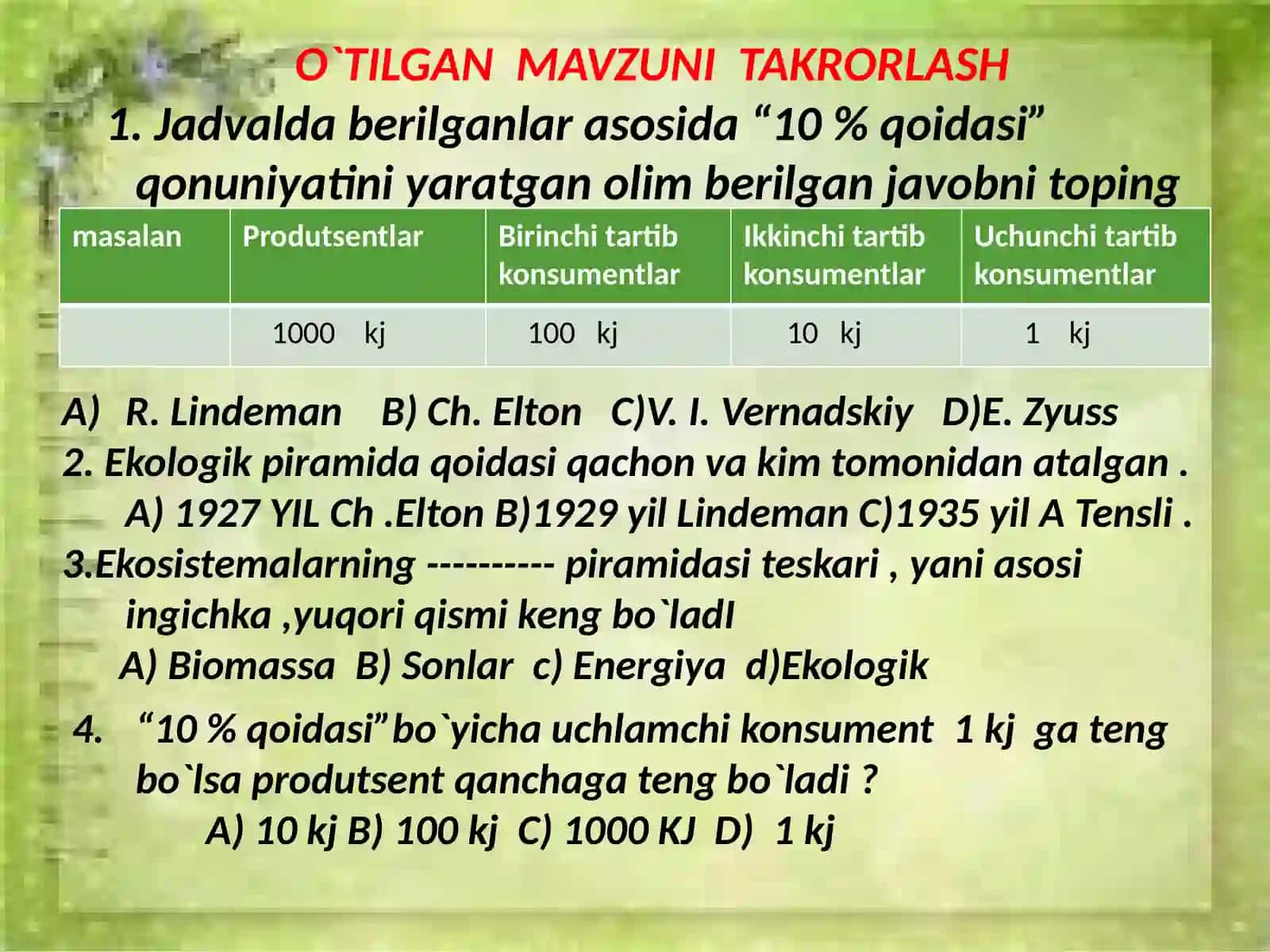 TABIIY EKOSISTEMALAR 2