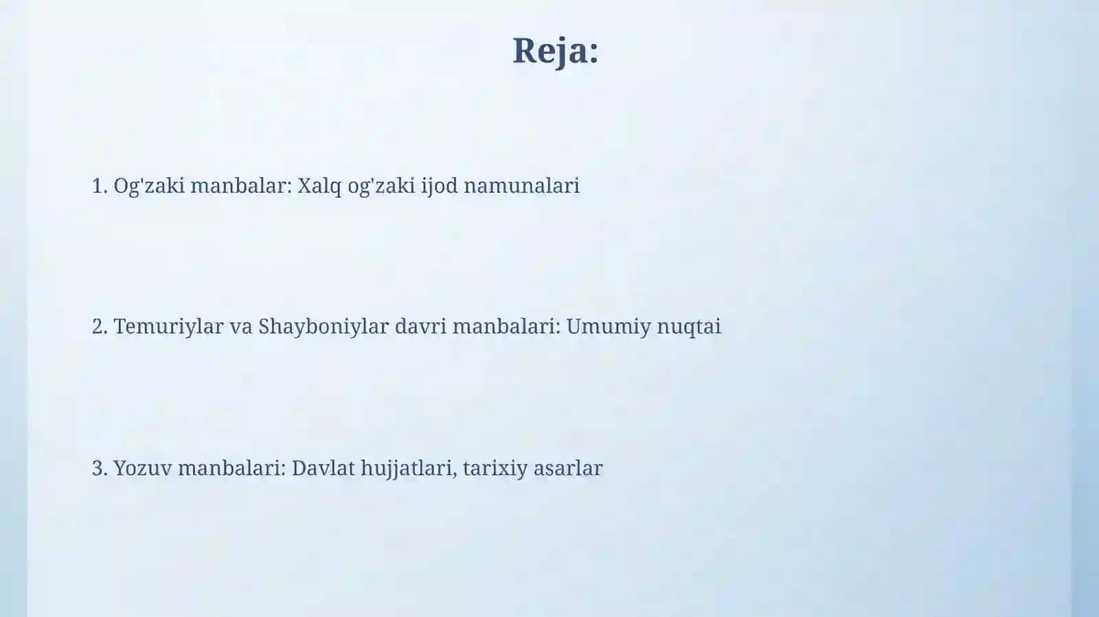 Temuriylar va Shayboniylar davri manbalari 2