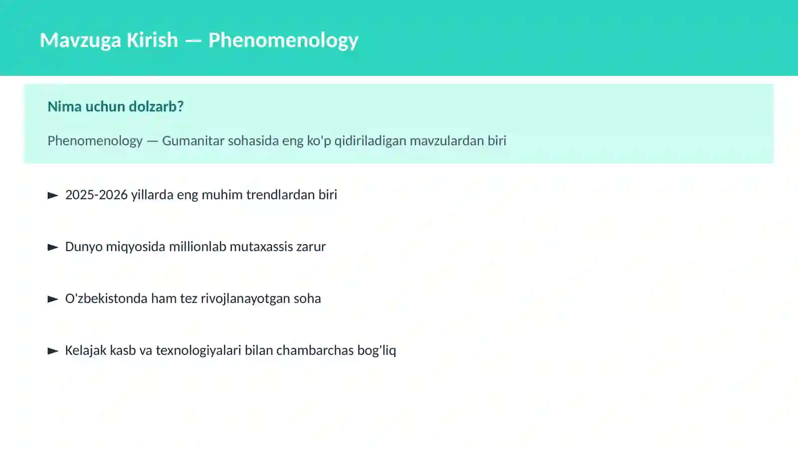 Phenomenology 2