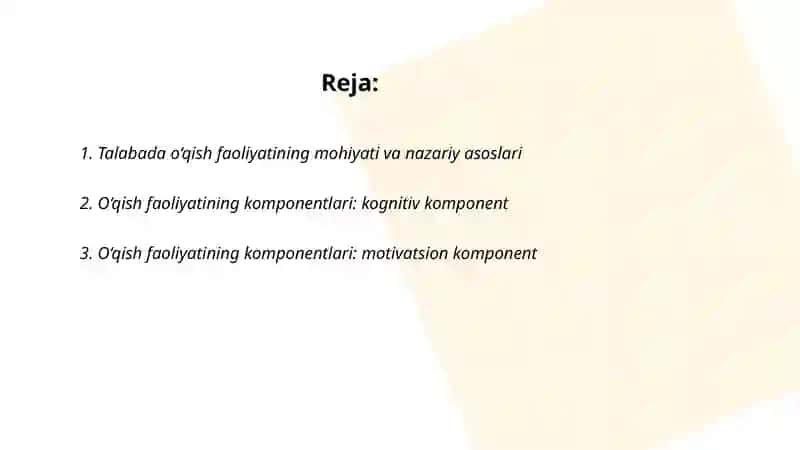Talabada o‘qish faoliyati, uning komponentlari va psixologik xususiyatlari 2