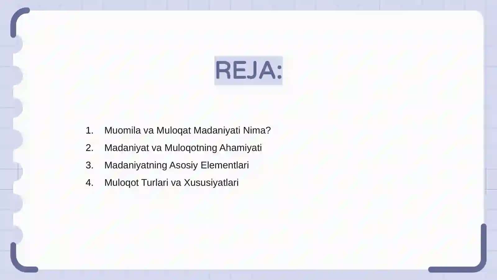 Muomila va Muloqat Madaniyati Nima? 2