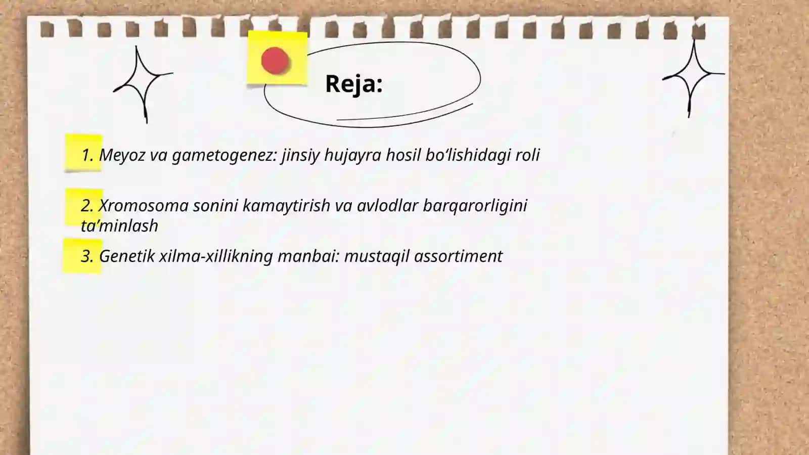 Meyozning biologik ahamiyati 2