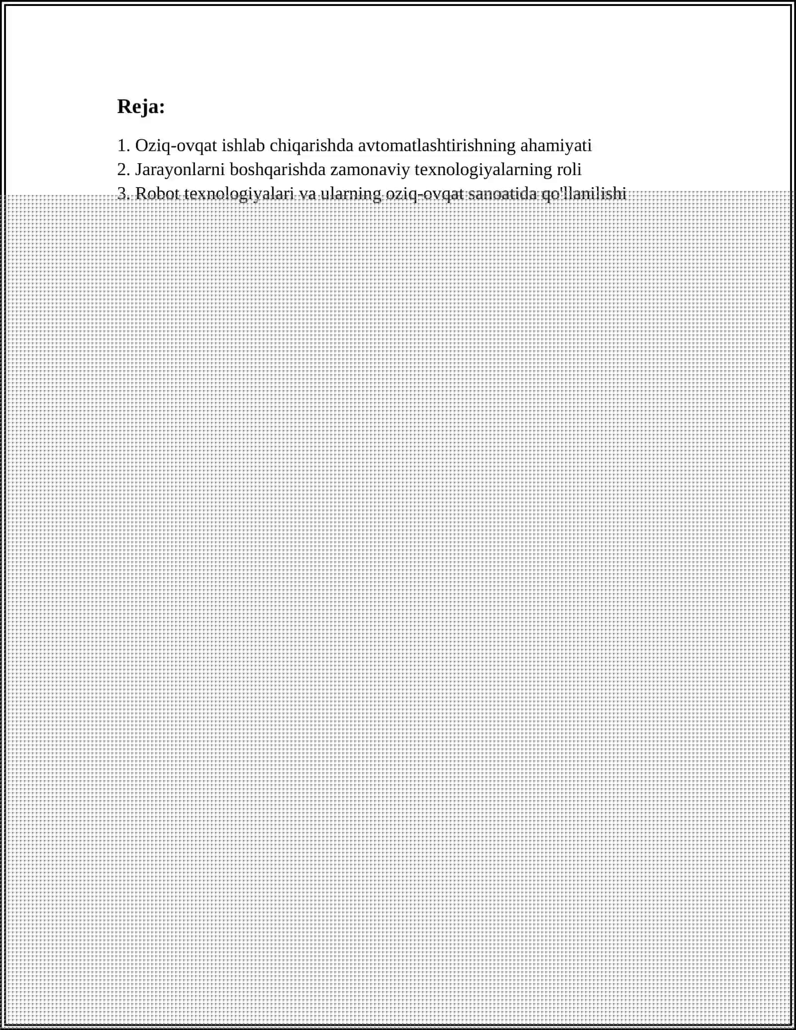 TEXNOLOGIK JARAYONLARNI AVTOMATLASHTIRISHNING OZIQ-OVQAT SANOATIDAGI ROLI 2