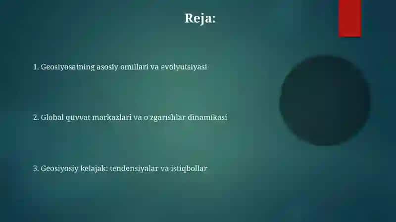 Zamonaviy Geosiyosiy jarayonlar 2